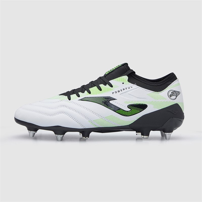 Joma Mens Powerful 25 SG Soft Ground Football Boots Black/White - Image 2