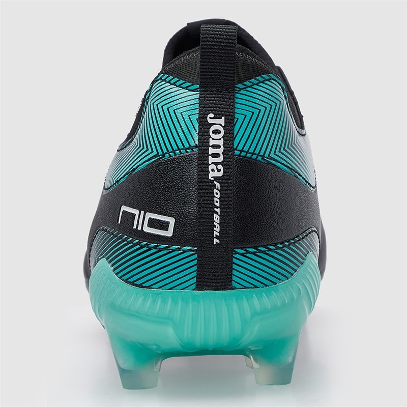 Joma Mens Number-10 25 FG Firm Ground Football Boots Black/Turquoise - Image 4