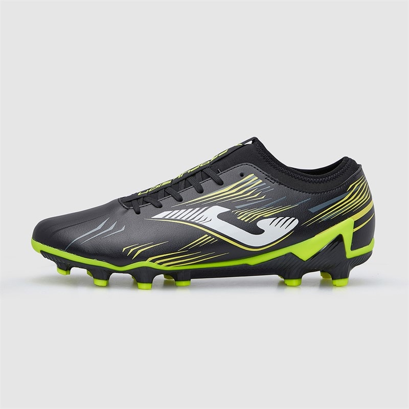 Joma Mens Propulsion 25 FG Firm Ground Football Boots Black/Fluoro Yellow - Image 2