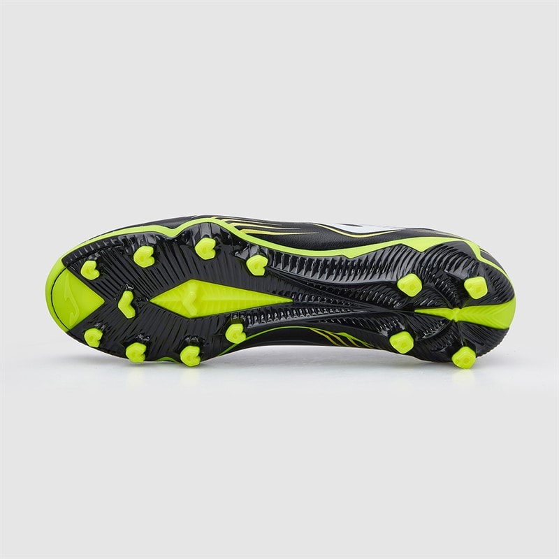 Joma Mens Propulsion 25 FG Firm Ground Football Boots Black/Fluoro Yellow - Image 3
