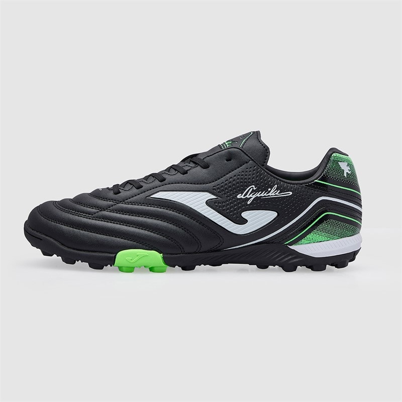 Joma Mens Aguila 25 TF Astro Turf Football Boots Black/Fluoro Green - Image 2