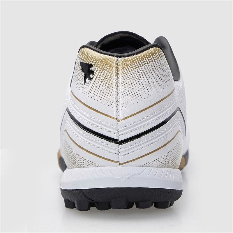 Joma Mens Aguila 25 TF Astro Turf Football Boots White/Gold - Image 4