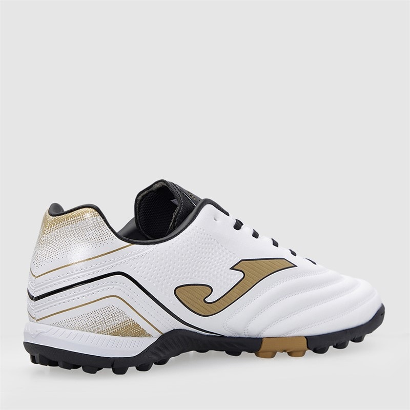 Joma Mens Aguila 25 TF Astro Turf Football Boots White/Gold - Image 5