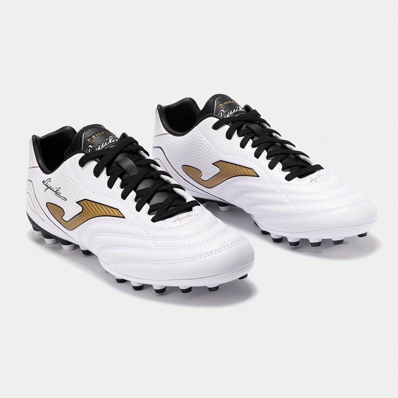 Joma Mens Aguila 25 AG Artificial Grass Football Boots White/Gold - Image 5
