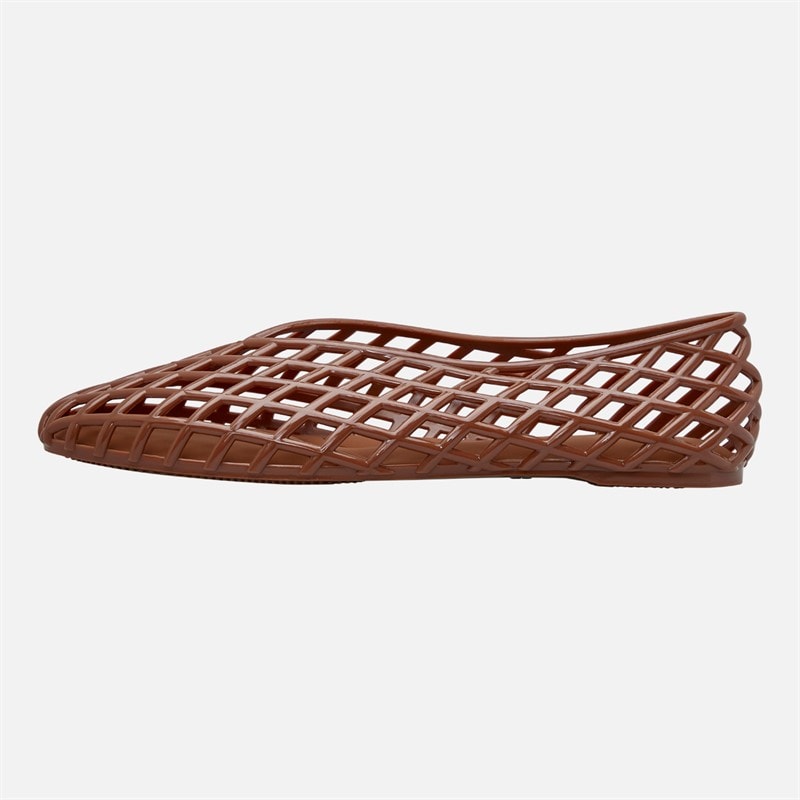 SEQWL Womens Jelly Ballerina Flats Brown - Image 1