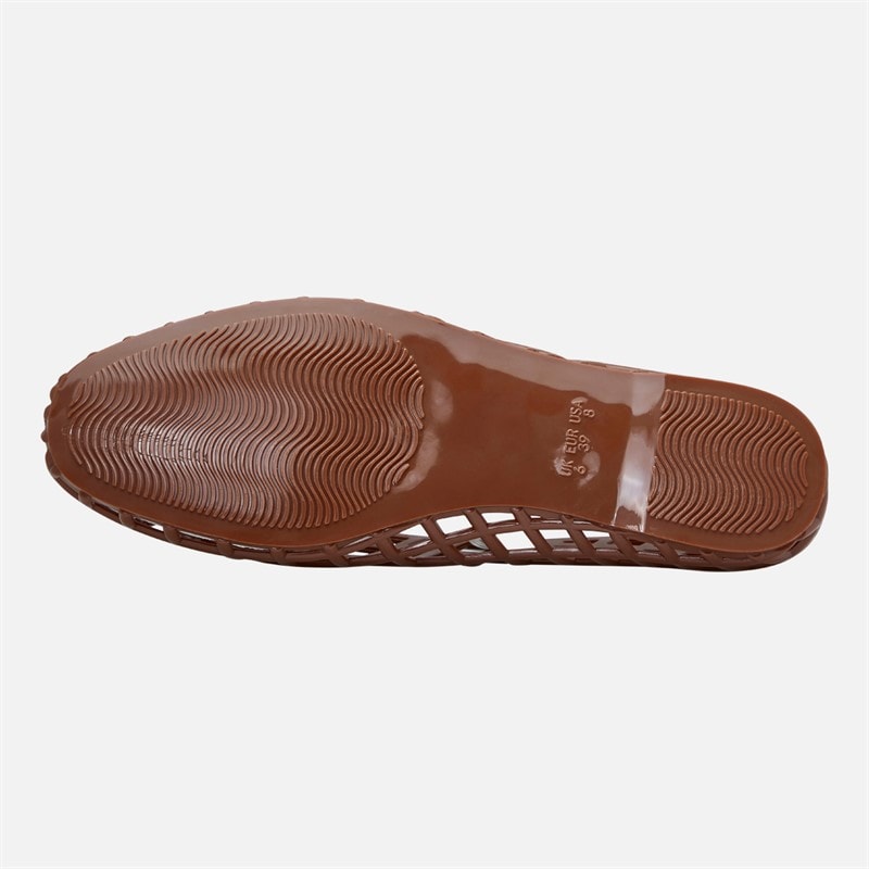 SEQWL Womens Jelly Ballerina Flats Brown - Image 2