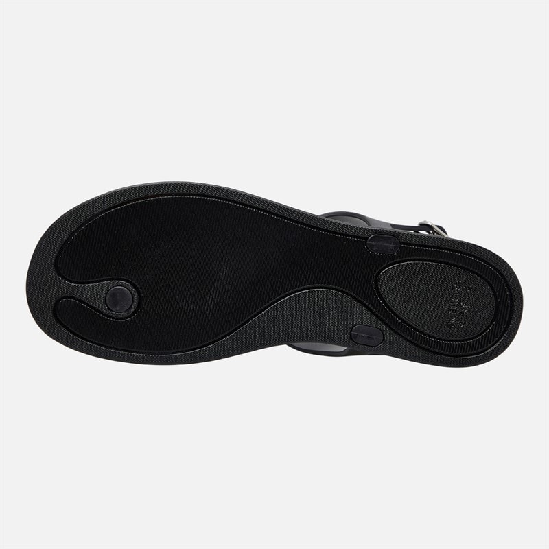 SEQWL Womens Jelly Thong Flat Sandals Black - Image 2