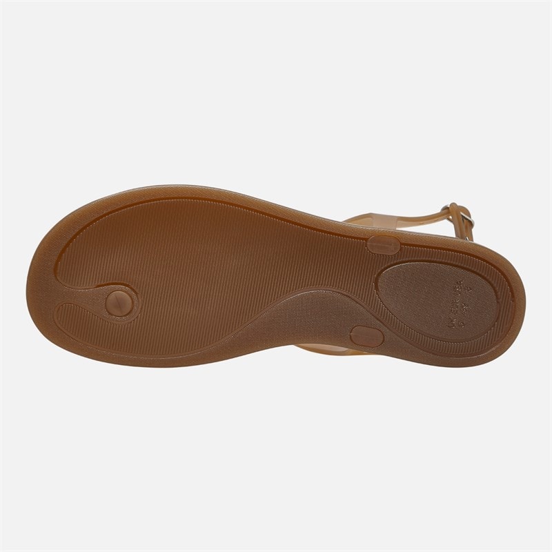 SEQWL Womens Jelly Thong Flat Sandals Coffee - Image 2