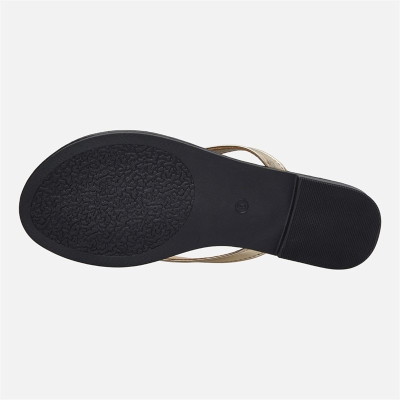 SEQWL Womens Flip Flops Gold - Image 2