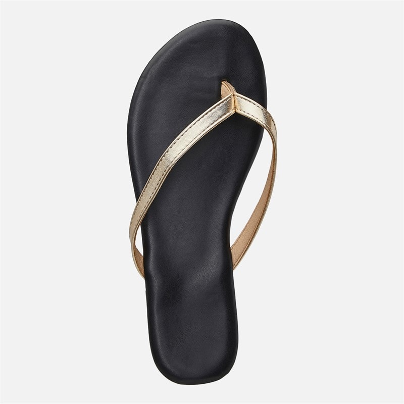 SEQWL Womens Flip Flops Gold - Image 4