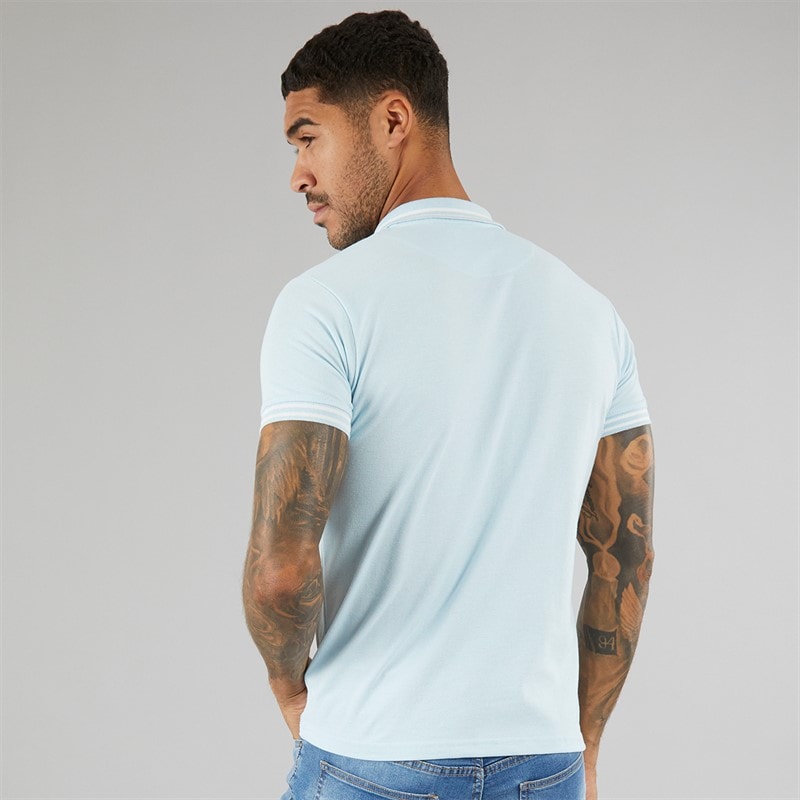 Avant Garde Mens Relate Polo Shirt Sky Blue - Image 2