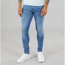 Avant Garde Mens Staple Skinny Stretch Jeans Mid Blue