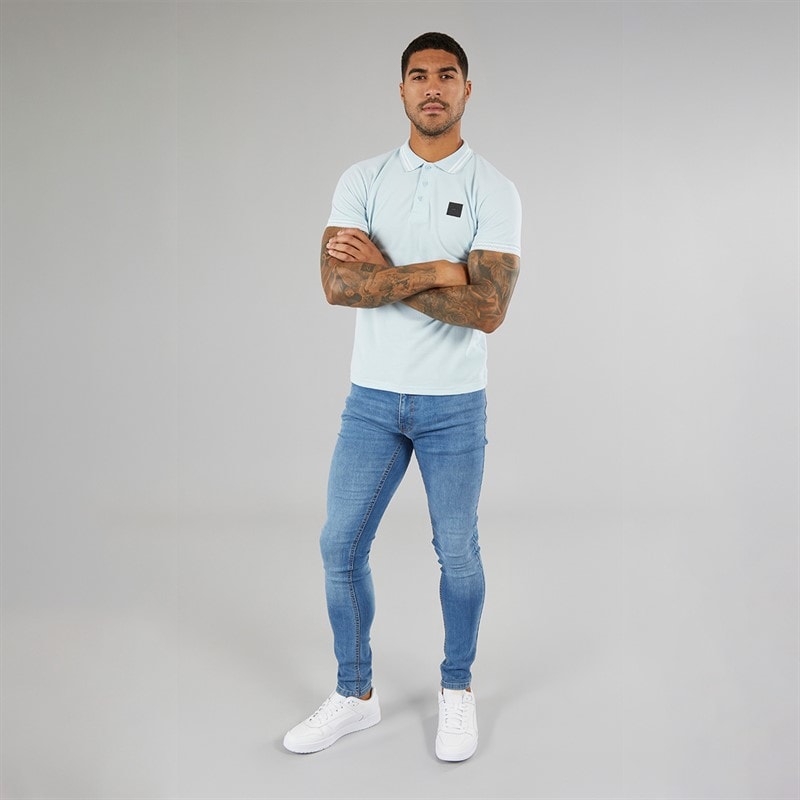 Avant Garde Mens Staple Skinny Stretch Jeans Mid Blue - Image 4