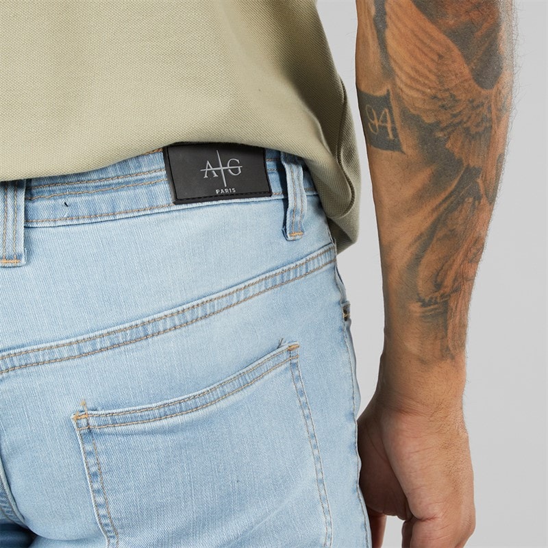 Avant Garde Mens Staple Skinny Stretch Jeans Light Blue - Image 3