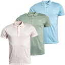 Avant Garde Mens Salton Three Pack Polo Shirts Baby Blue/Chalk Pink/Mint Green