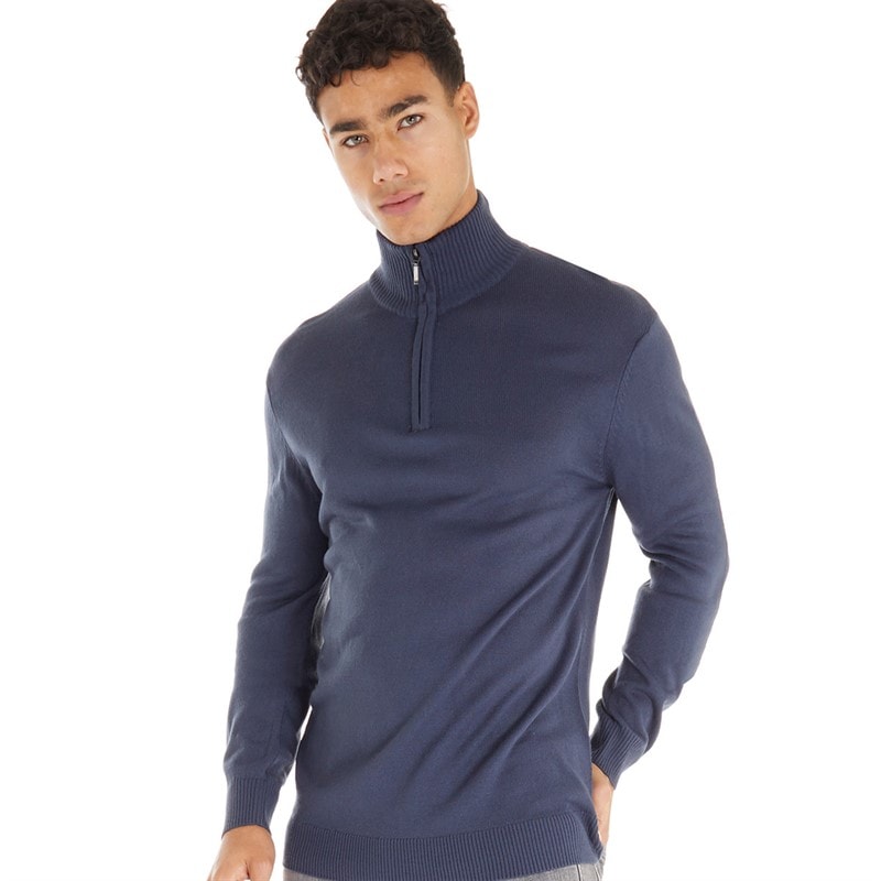 Avant Garde Mens Dagenham 1/4 Zip Jumper Navy - Image 1