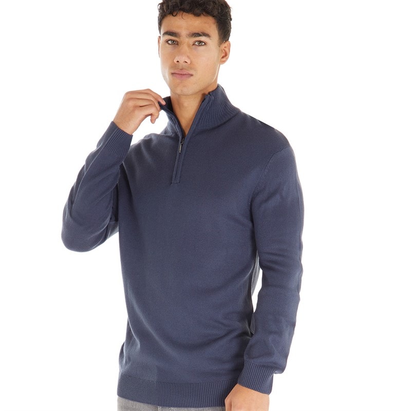 Avant Garde Mens Dagenham 1/4 Zip Jumper Navy - Image 3