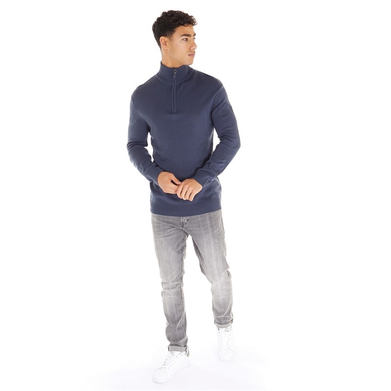 Avant Garde Mens Dagenham 1/4 Zip Jumper Navy - Image 4