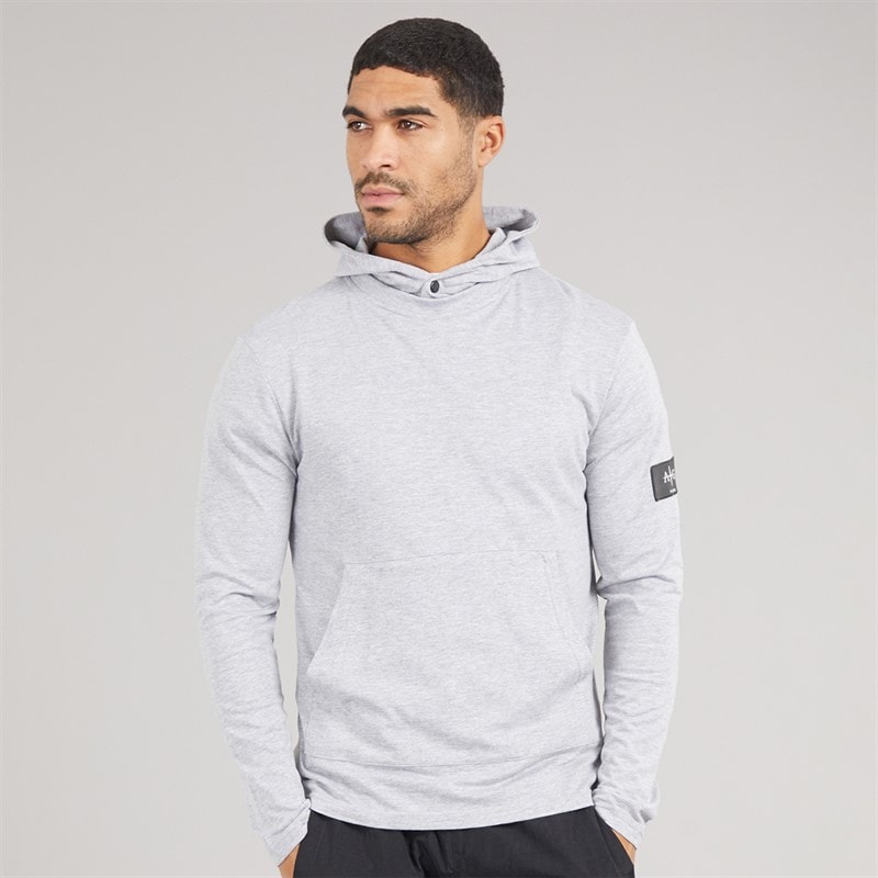 Avant Garde Mens Collusive Hooded Top Light Grey Marl