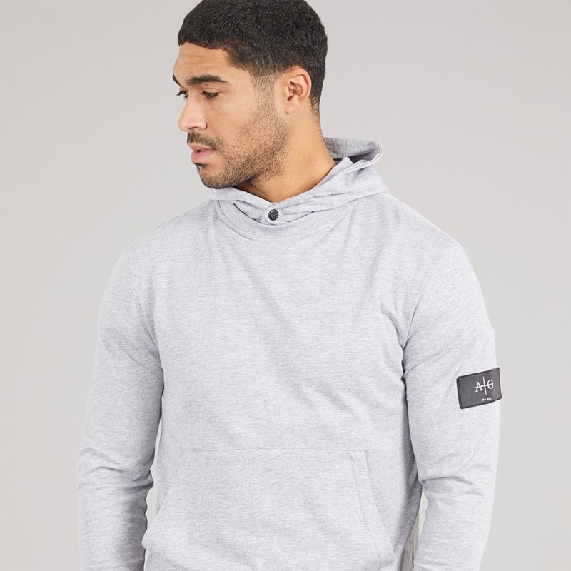 Avant Garde Mens Collusive Hooded Top Light Grey Marl - Image 3