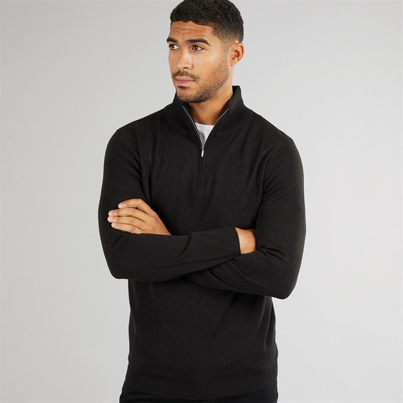 Avant Garde Mens Dagenham 1/4 Zip Jumper Black - Image 1