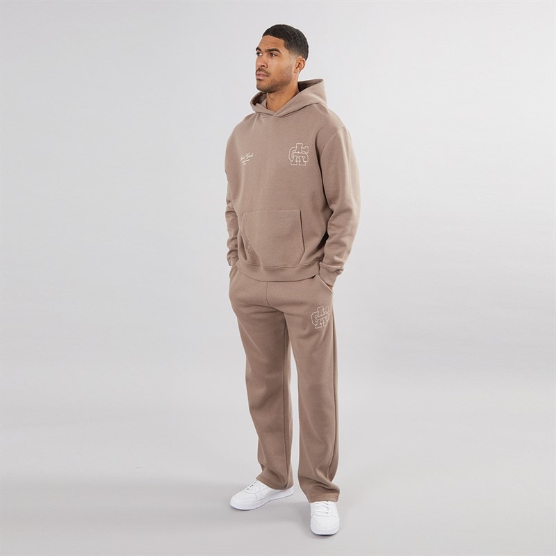 Avant Garde Mens Emblem Open Hem Joggers Mink - Image 4