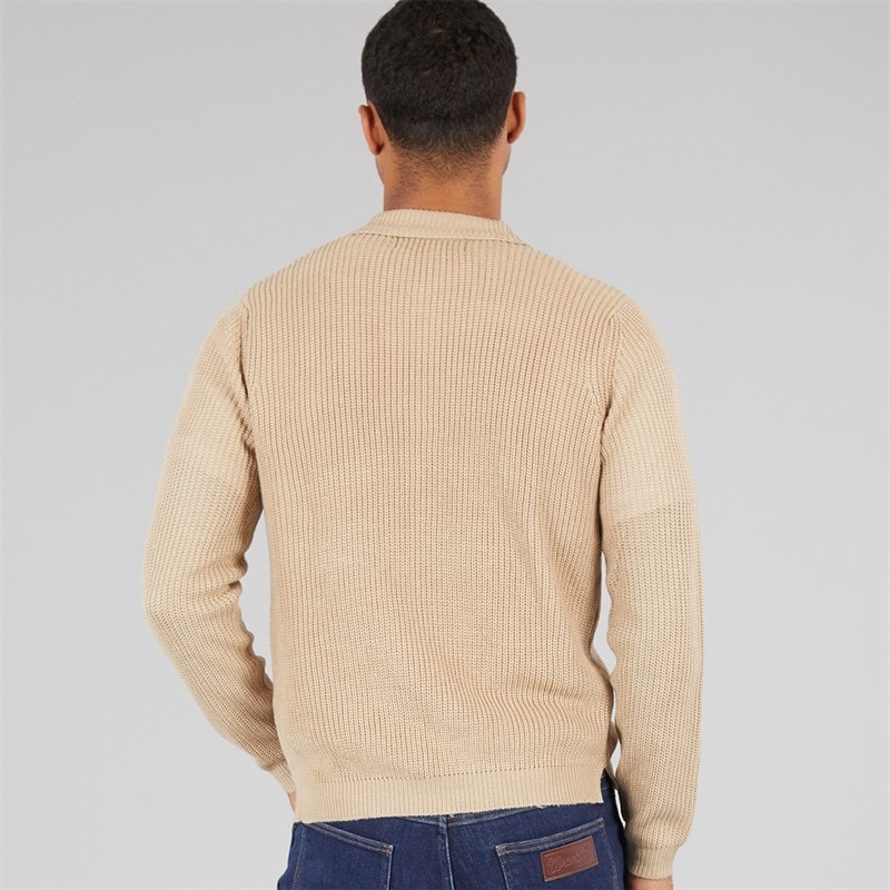 Avant Garde Mens Santon Button Down Cardigan Stone - Image 2