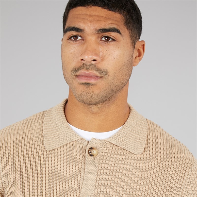 Avant Garde Mens Santon Button Down Cardigan Stone - Image 3