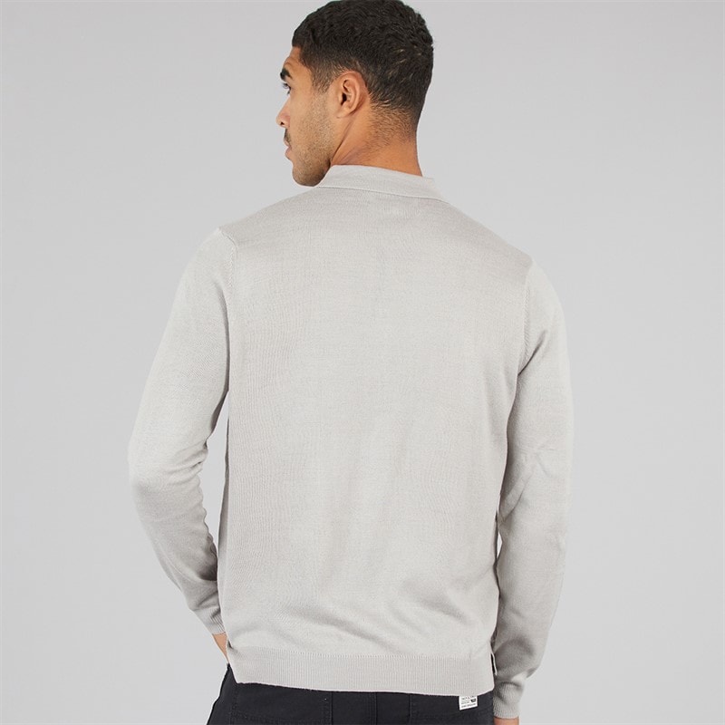 Avant Garde Mens Marsden Button Down Marl Polo Shirt Light Grey Marl - Image 2