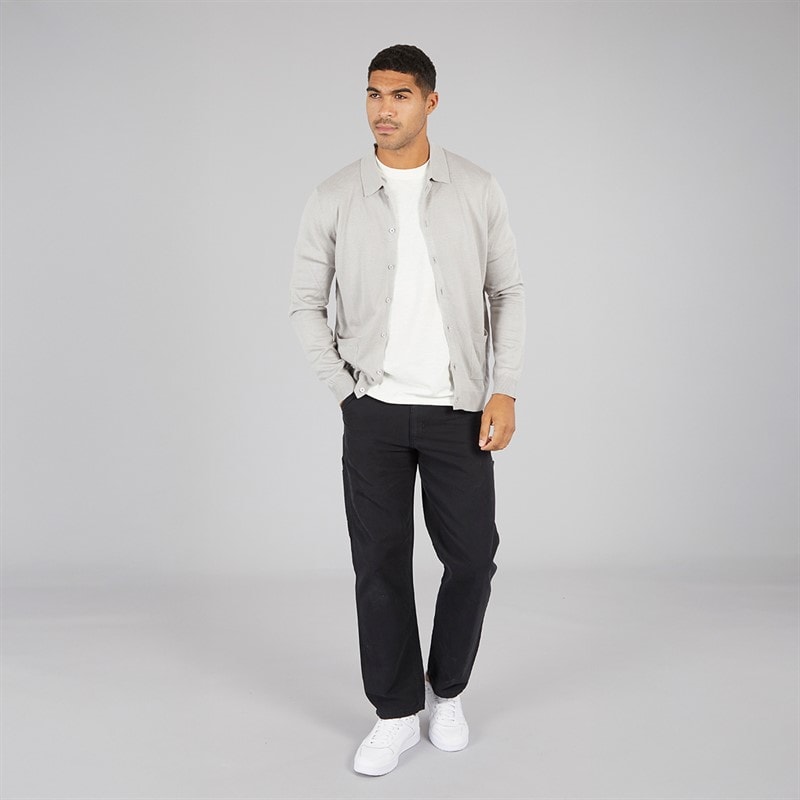 Avant Garde Mens Marsden Button Down Marl Polo Shirt Light Grey Marl - Image 4