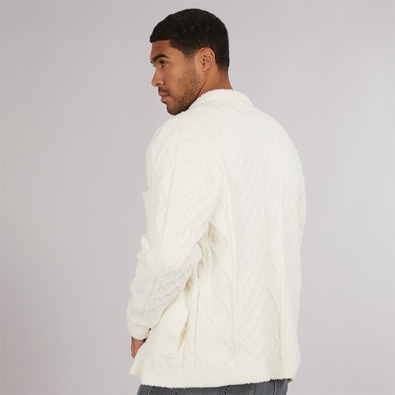 Avant Garde Mens Roan Brushed Cable Shacket Off White - Image 2