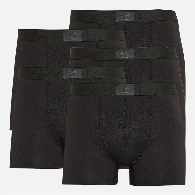 Avant Garde Mens Buxton Five Pack Boxers Black/Black/Black/Black/Black - Image 1