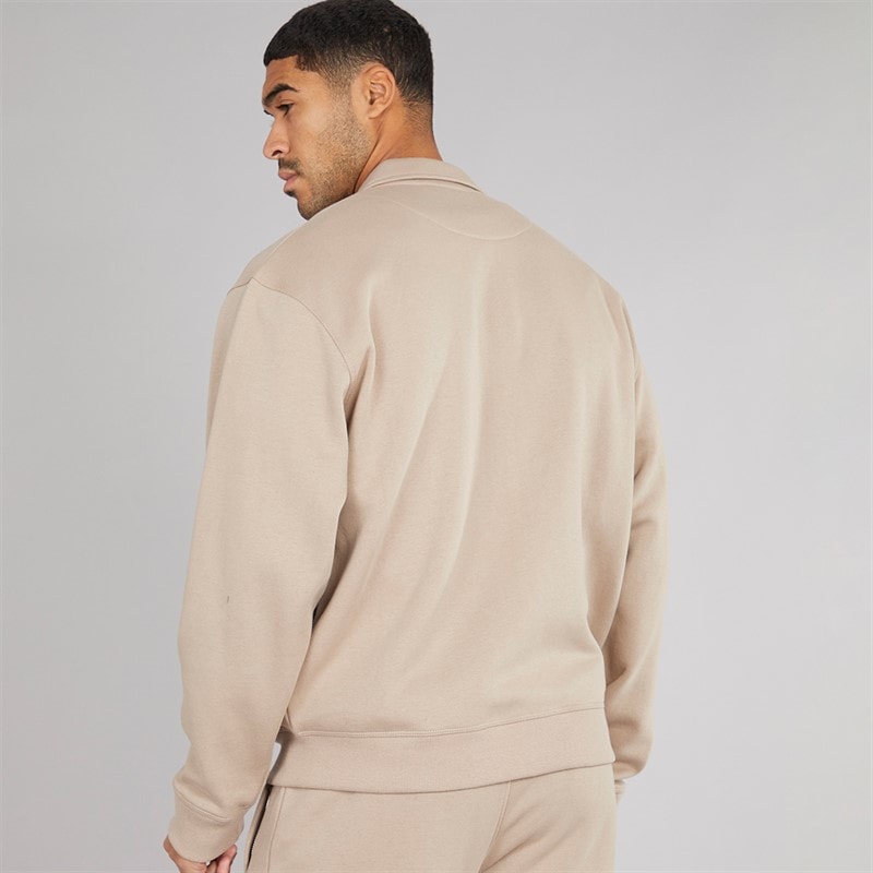 Avant Garde Mens Parker Zip Through Sweatshirt Stone - Image 2