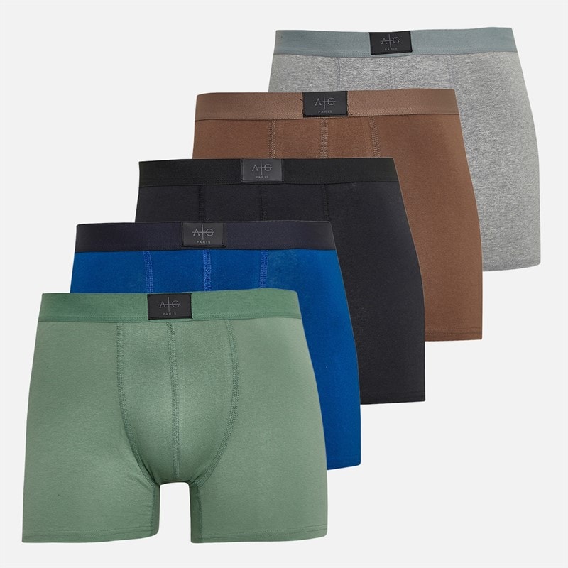 Avant Garde Mens Samba Five Pack Boxers Green/Chocolate/Cobalt/Grey/Black - Image 1