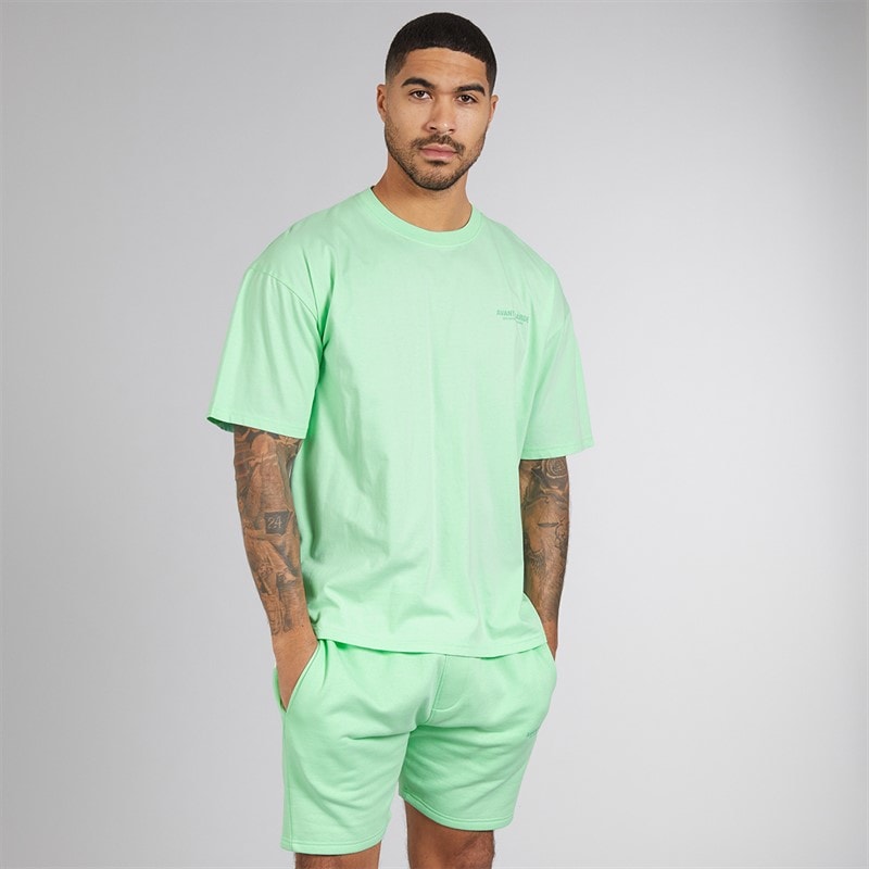Avant Garde Mens Creatives T-Shirt And Shorts Set Spearmint
