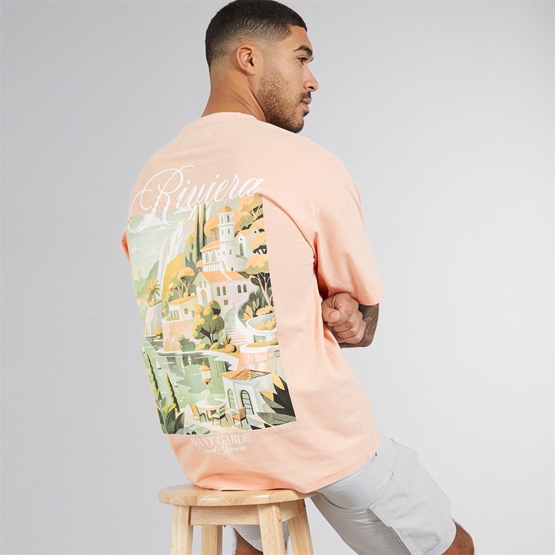 Avant Garde Mens Scape T-Shirt Salmon