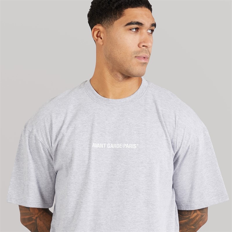 Avant Garde Mens Lowell T-Shirt Light Grey Marl Lgm - Image 3