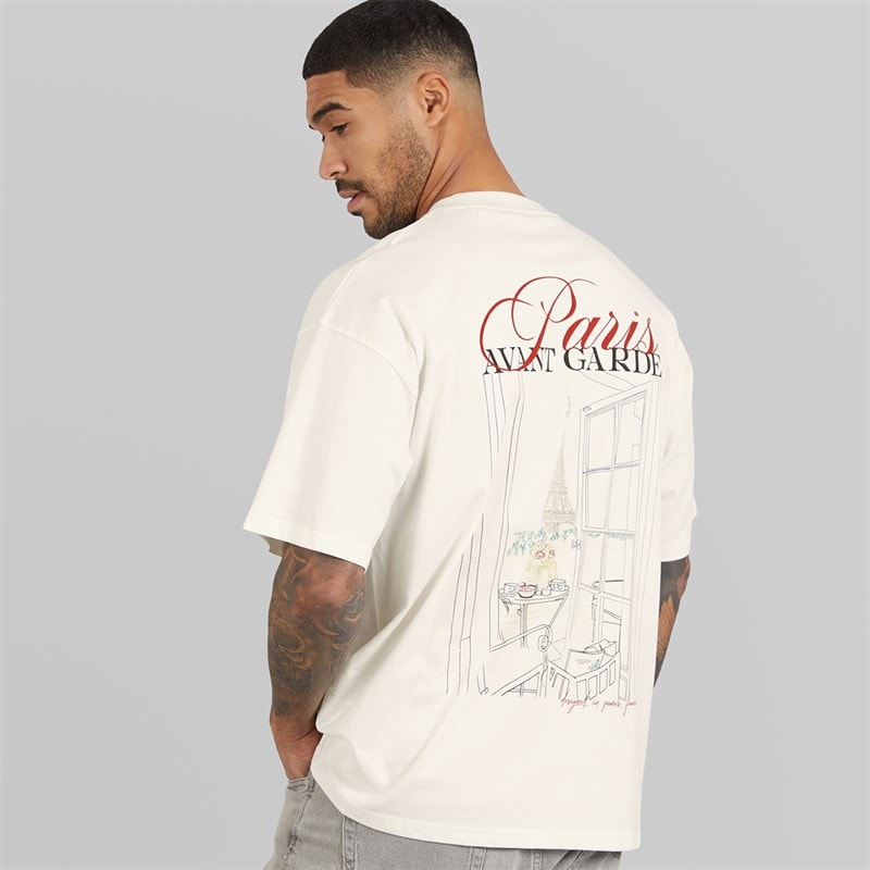 Avant Garde Mens Underline T-Shirt Off White - Image 1