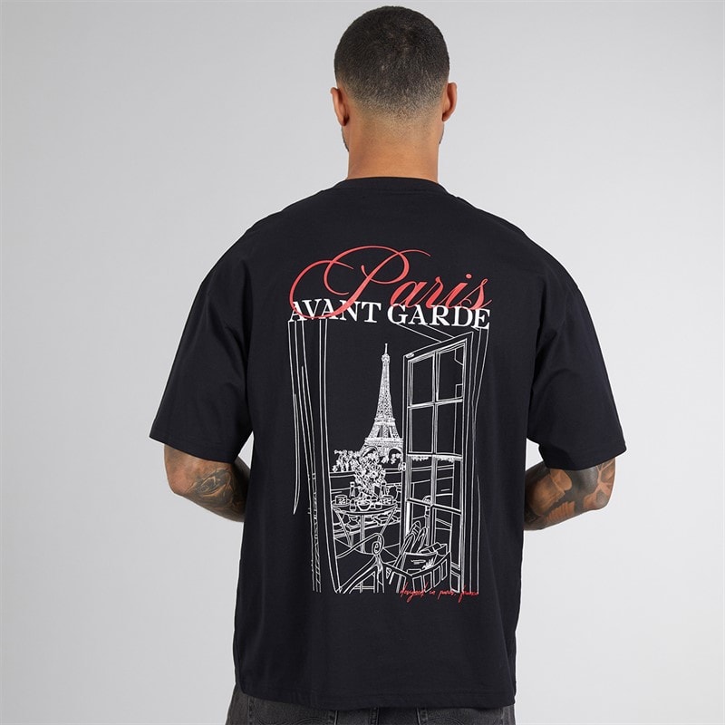 Avant Garde Mens Underline T-Shirt Jet Black - Image 3