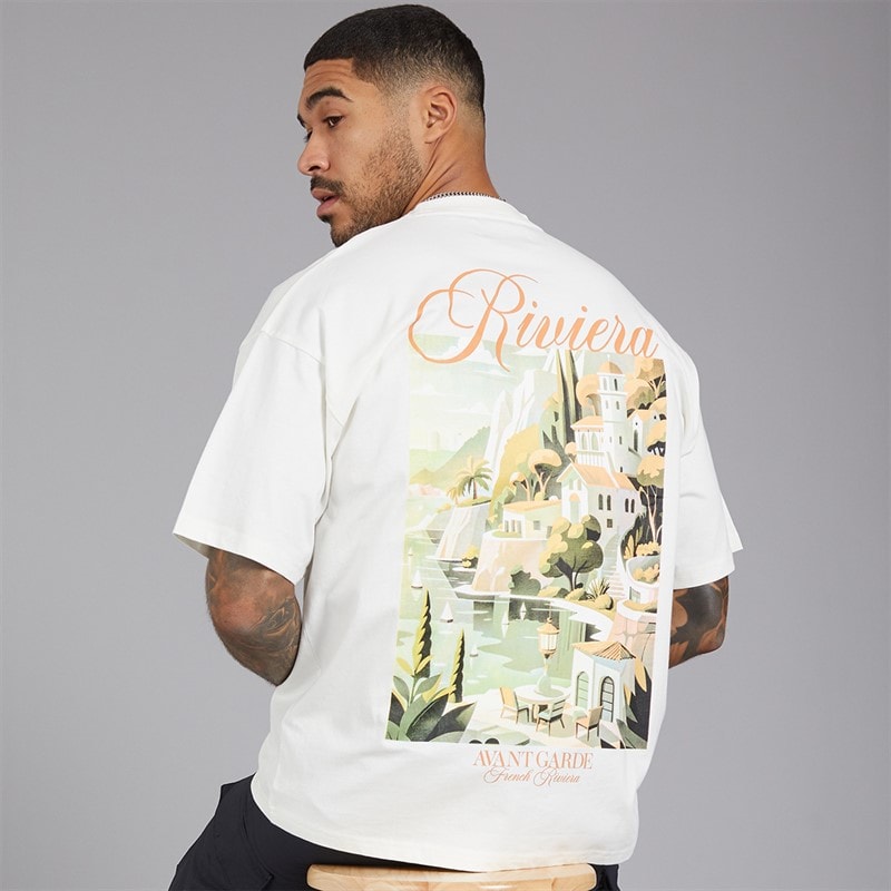 Avant Garde Mens Scape T-Shirt Off White