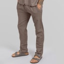 Avant Garde Mens Alberto Linen Trousers Mink