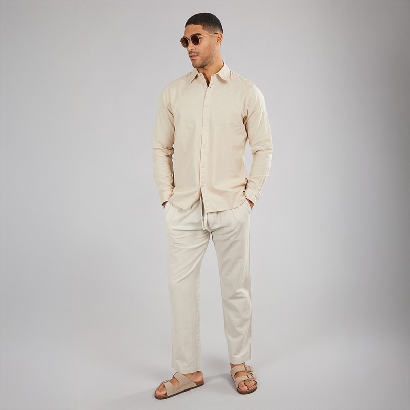 Avant Garde Mens Alberto Linen Trousers Ecru - Image 4