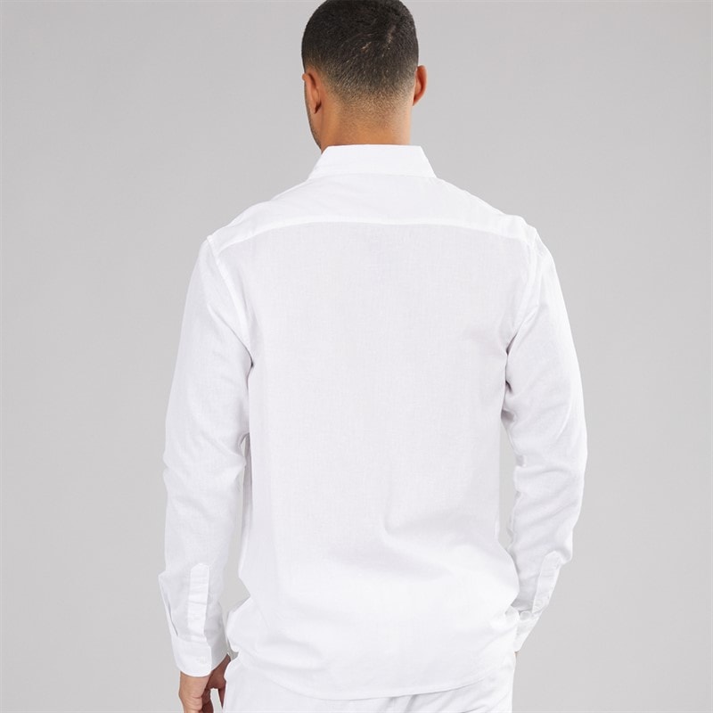 Avant Garde Mens Rustic Linen Shirt White - Image 2