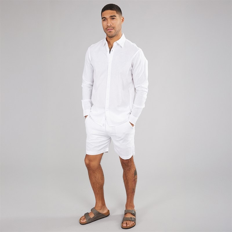 Avant Garde Mens Rustic Linen Shirt White - Image 3
