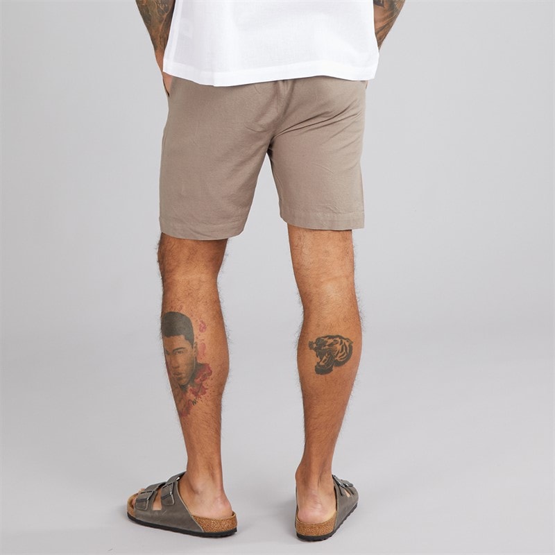 Avant Garde Mens Rustic Linen Shorts Mink - Image 2