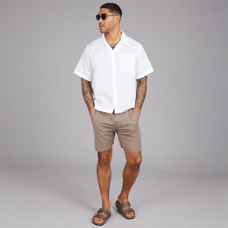 Avant Garde Mens Rustic Linen Shorts Mink - Image 3