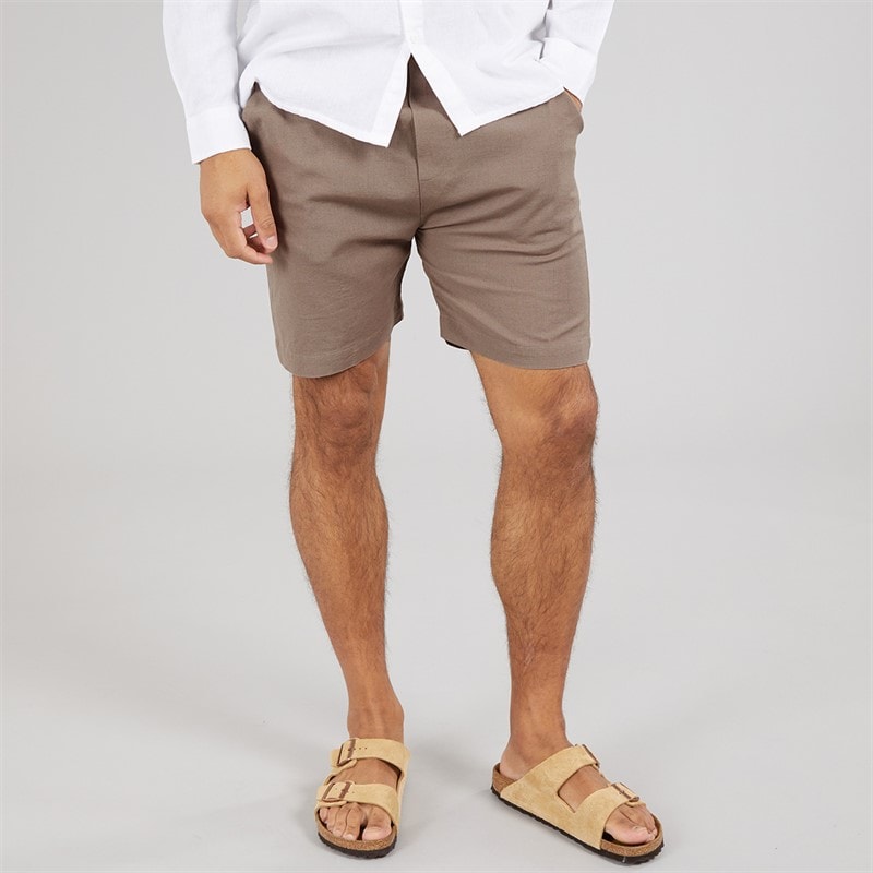 Avant Garde Mens Knight Linen Shorts Mink