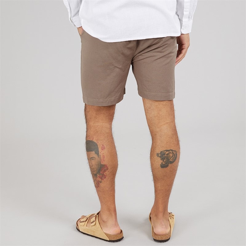 Avant Garde Mens Knight Linen Shorts Mink - Image 2