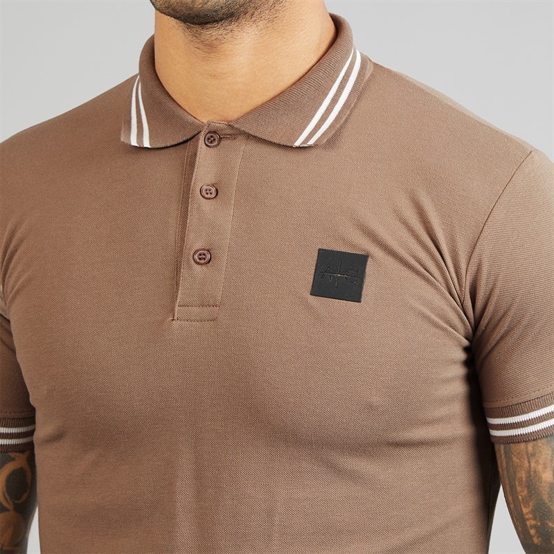 Avant Garde Mens Relate Polo Shirt Mink - Image 3