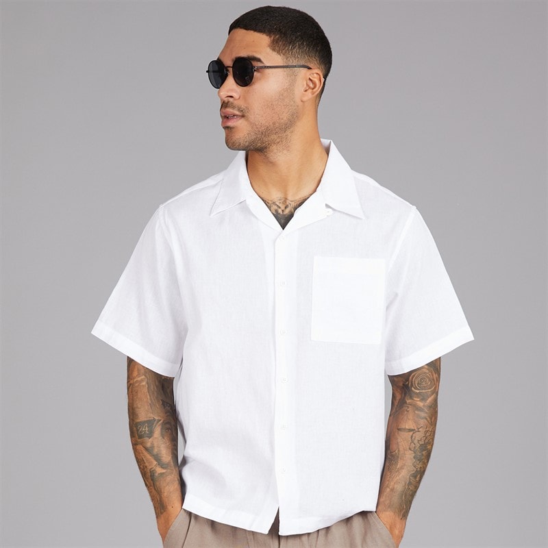 Avant Garde Mens Knight Linen Shirt White